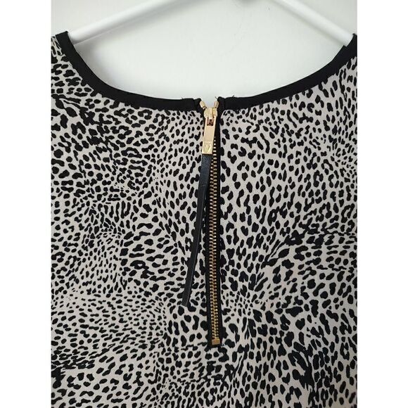 Vince Camuto Women's Size XS Leopard Print Cream Pink Long Sleeve Blouse Top - Picture 7 of 11